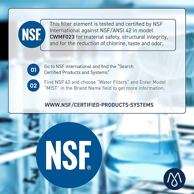 Mist HAF-QIN/EXP Refrigerator Water Filter Replacement for Samsung DA97-17376B, DA97-08006C, Refrigerators RF23M8570SR, RF28R7351SR – NSF 42 Certified – 1 Pack