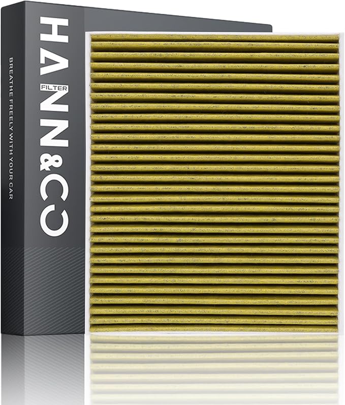 HANN&CO HEPA Activated Carbon Cabin Air Filter With Silver Ion Technology Provides Up To 24 Months of Protection，Suitable For Hyundai Tucson，Kona；KIA Sportage，Soul Replacement CF12160（HCC1811-Y）