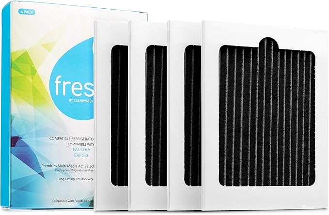 FRESH Paultra Refrigerator Air Filter Replacement for Frigidaire and Electrolux EAFCBF, Compatible with Paultra, PureAir Ultra, 242061001, 241754001 - (4 Pack) Air filter by MIST