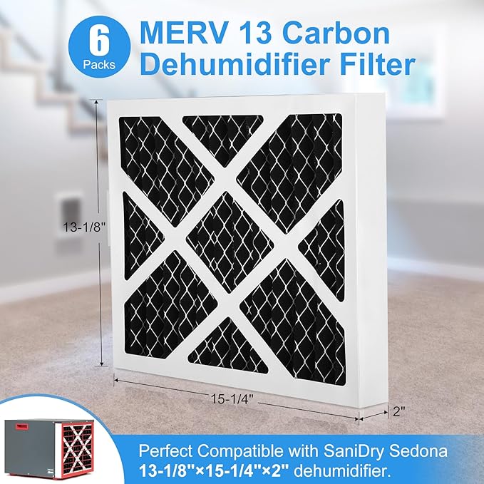 4 Pack Upgrade PN07126 MERV 13 Dehumidifier Carbon Filter Compatible with Sanidry Sedona Dehumidifier PN07126 Replacement Filter