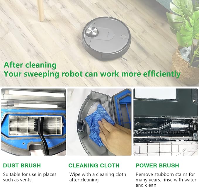 Vacuum Attachments Accessories for Robot Vacuum Cleaner,Cleaning Brush roll Cleaning Tool Replacement Parts, Part kit Tool for Vacuums Cleaner Replacement Include Vacuum Cleaning Cloth