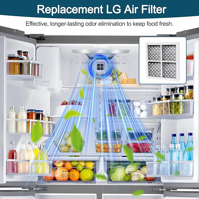 LT120F Air Filter for LG LT120F Refrigerator Air Filters and Kenmore Elite Air Filter 46-9918 469918 9918 ADQ73214404 ADQ73214402 ADQ73214403-4 Pack