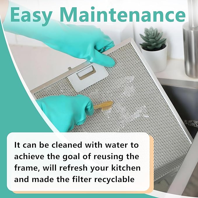 [3-Pack]Updated W10169961A Range Hood Filter Replacement,10.5 x 12 Inch 5-Layer Aluminum Mesh Grease Filters Compatible with Whirlpool, KitchenAid,Jenn-Air Vent Hoods - Efficient Grease Blocking