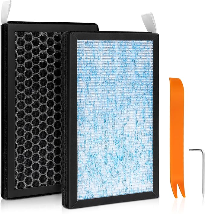 Model 3/Y Cabin Air Filter Compatible with Te sla Model 3 Model Y Accessories 2016 to 2023 Version, HEPA Air Filter Replacement with Activated Carbon (2 Pack)