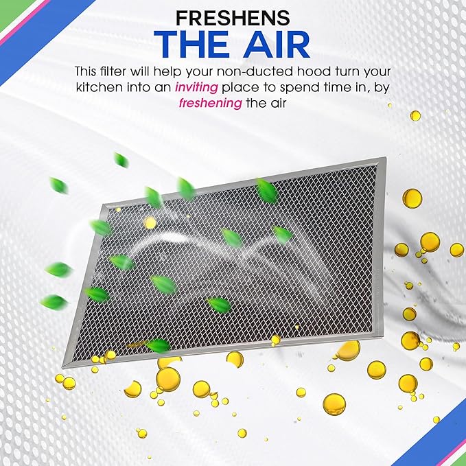 Broan Range Hood Charcoal Filter for 10.81' x 13.31' BPSF30 99010308 - Carbon Ductless Exhaust Hood Filter - Freshens Kitchen Air Over Oven (2-Pack)