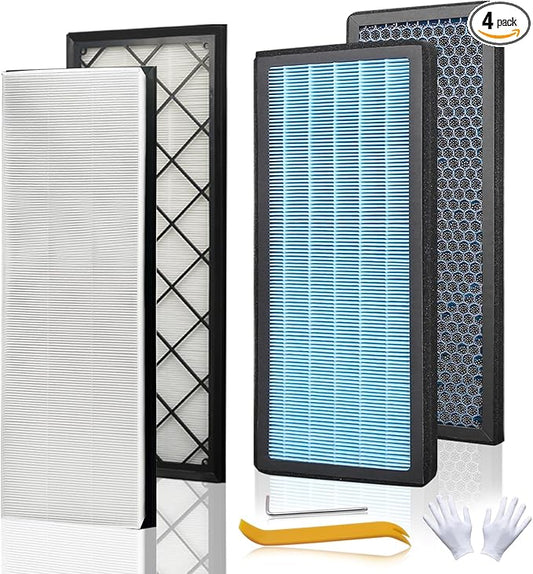 Front Trunk HEPA Carbon Air Filters Kit Fit for Tesla Model Y/Model Y L/Model Y Juniper 2020-2026, HEPA Air Filters *2 and HEPA Carbon Filters *2 per Package, 4 Packs with Installation Tools