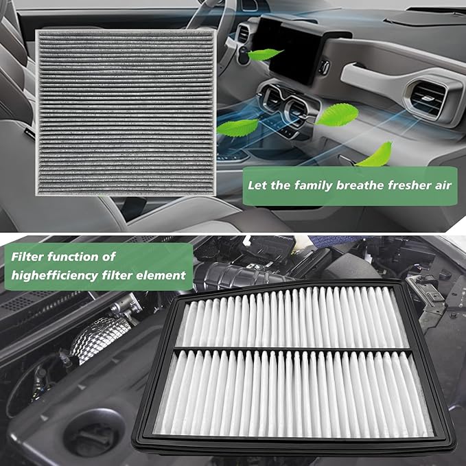 JOJOMARK Cabin and Engine Air Filter Set Fits for Sportage Hybrid 2023-2025, Sorento Hybrid 2021-2025, Tucson Hybrid 2022-2025, Sonata Hybrid 2020-25 Santa Fe Hybrid 2021-25, 97133L1000, 28113-L5100