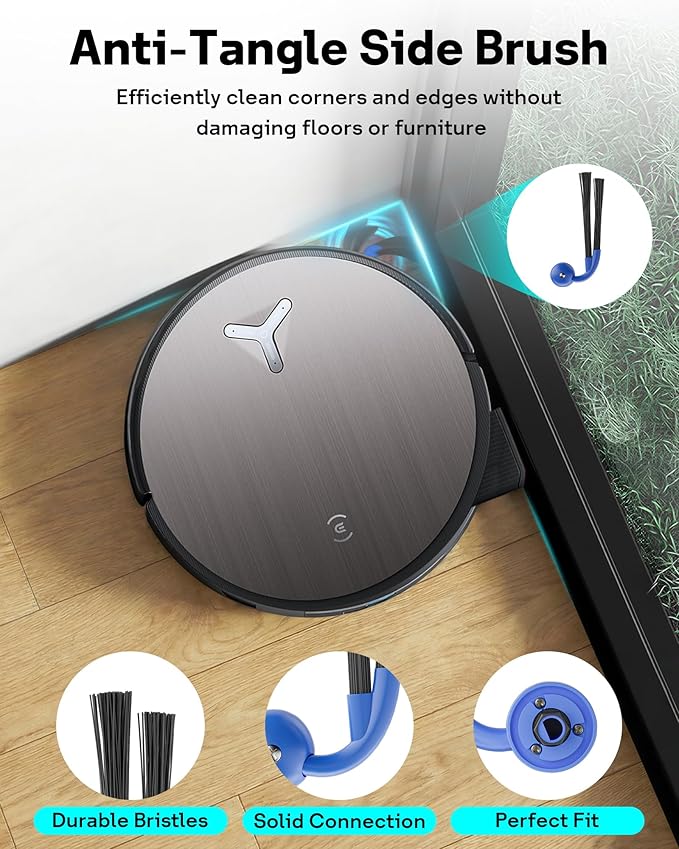 Leemone 20 Pack X11 OmniCyclone Replacement Parts for ECOVACS Deebot X11 OmniCyclone Robot Vacuum, 2 Main Brushes, 2 Roller Mops, 4 HEPA Filters, 4 Sponge Filters, 6 Side Brushes, 1 Cleaning Brush