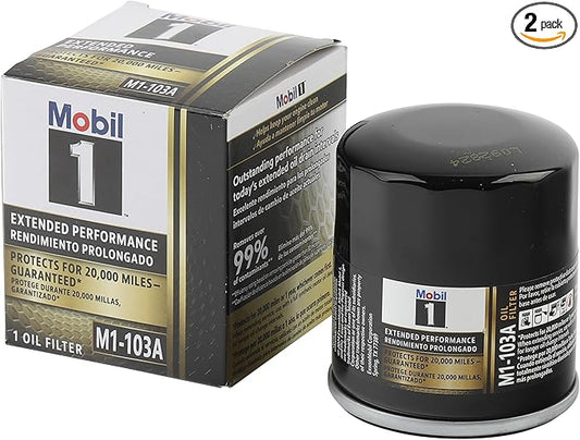 Mobil 1 Extended Performance Oil Filter, M1-103A | Synthetic Blend, High Efficiency 20,000 Mile Protection | 2 Pack