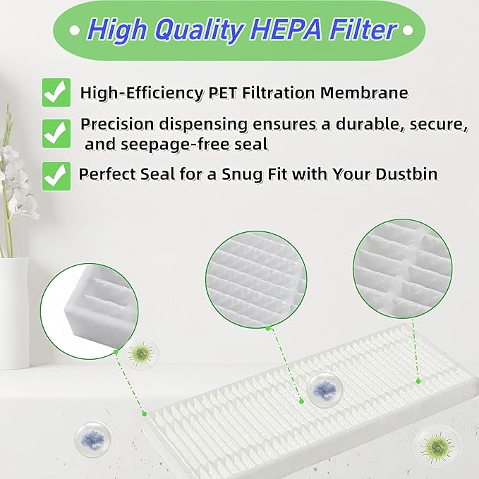 Replacement Parts Compatible with OKP Life K2 K3 K3A K4 K5 Lefant M210 M210S M210B M213 Side Sweep Edge Brush HEPA Filter Size 5.0 * 1.9 Inch
