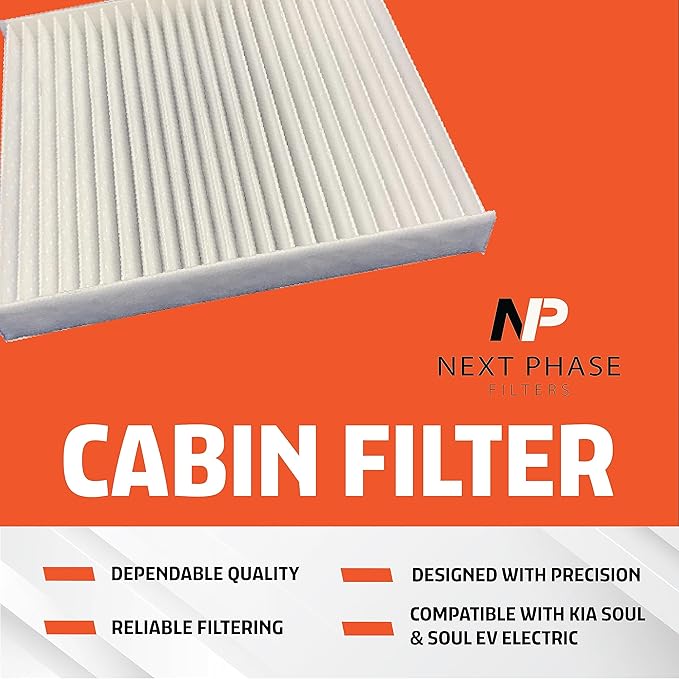 Cabin Air Filter Replacement - Made in USA - Compatible with 2014-2019 Kia Soul 1.6L & 2.0L, 2015-2020 Soul EV Electric - Replaces 97133B2000, 971332B000 *CARBON VERSION is NP10178*
