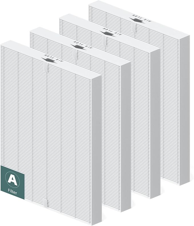 4 Pack 115115 Replacement Filter A for Winix PlasmaWave Air Purifier C535 5300 5300-2 5500 5500-2 6300 6300-2 P300 AM90 9000 5000 5000B C909 9800, Size 21 Filter