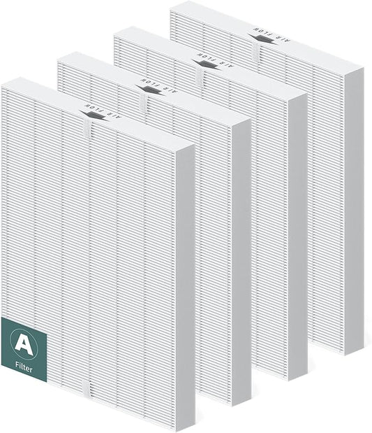 4 Pack 115115 Replacement Filter A for Winix PlasmaWave Air Purifier C535 5300 5300-2 5500 5500-2 6300 6300-2 P300 AM90 9000 5000 5000B C909 9800, Size 21 Filter