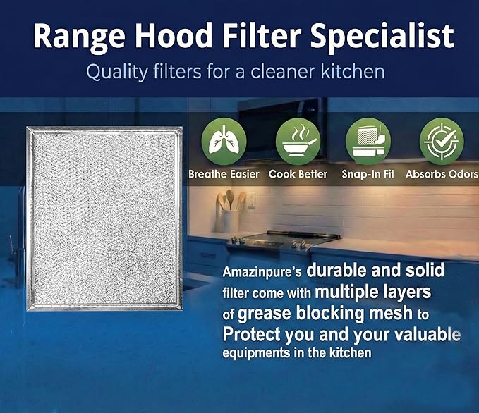 97006931 [OEM PART#S97006931] Broan Nutone range hood grease filter replacement Compatible with BP29 exhaust fan 88150 99010121 10-1/2 x 8-3/4 x 3/32 (10.5 x 8.75) Inch Aluminum 2 Pack