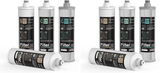 Frizzlife M3005 Replacement Filter Cartridge Set (8 Pack) For SK99,SP99,SK99 NEW and SP99 NEW Under Sink Water Filter System