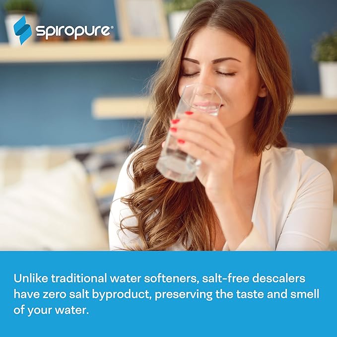 SpiroPure SP-WH325 3-Stage Whole House Water Filter Replacement for SP-WH300 Sediment Carbon Descaler, Chlorine Reduction, Salt Free Water Softener, City or Well Water