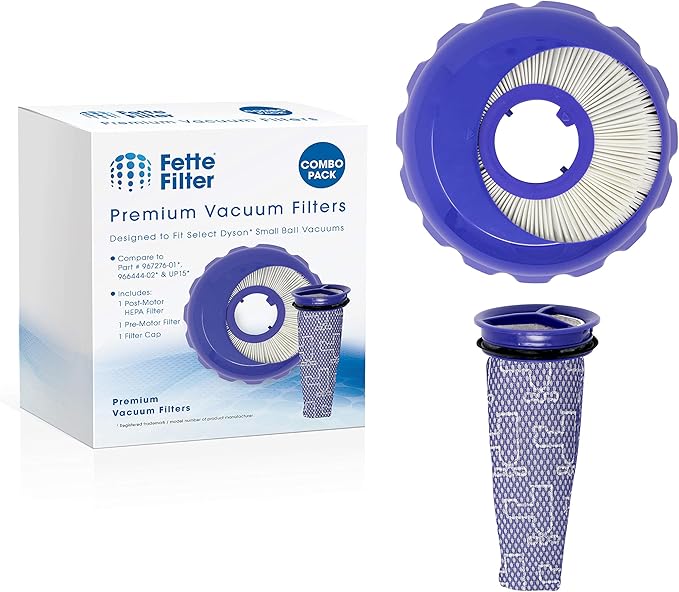 Fette Filter Vacuum Filter Set Compatible with Dyson Ball Models - Up to Two Reusable Filters per Pack