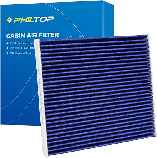 PHILTOP HEPA Premium Cabin Air Filter w/Dual Activated Carbon, Compatible with CF10371 Cadillac CTS 2003-2015, STS 2005-2011, SRX 2004-2009, Carbon Filter Up Dust Pollen Odor