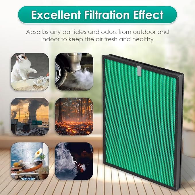 4 Pack 230/240 Replacement Filter Set for Coway Airmega 240 230 (AP-1821F) Air Purifiers, Max 2 Green True and Active Carbon Filters, 2 Set, Part #3111151