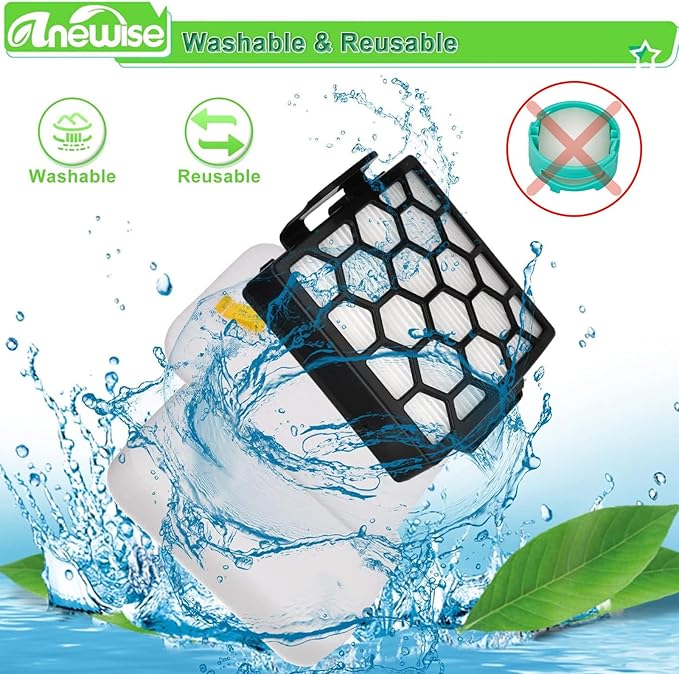 ZU102 Filter Replacement Parts for Shark ZU100 ZU102 Rotator Pet Upright Vacuum, 2 HEPA +6 Foam & Felt Filters +4 Odor Neutralizer Cartridge, Parts # 1238FT60 & 1239FT60 & 1541FC3000