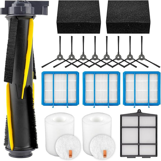 (17 Pack) RV2100S Replacement Parts for Shark Navigator RV2100S/ RV2110S/ AV2120S/ RV2110SDUS/ RV2120AE/ RV2110/ AV2110S Robot Vacuum, Roller Brush, HEPA Filter, Foam Filter, Side Brush, Pre-filter