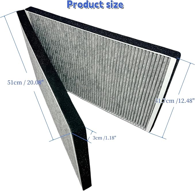 HEPA Air Filter Replacement for Tesla Model X 2015-2020,Intake filter,Foldable Upgrade Activated Carbon Replacement Low Wind Resistance