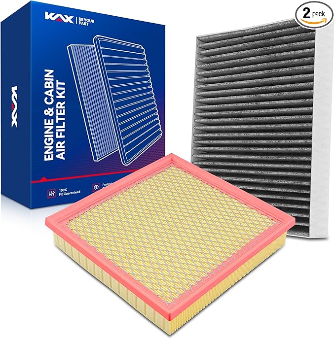 KAX Engine & Cabin Air Filter Kit, Replacement for Dodge Journey 2011-2019 3.6L, Avenger 2011-2014 3.6L, Chrysler 200 2011-2014 3.6L, Replace# CA11170 CF10729