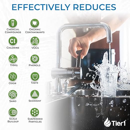 Tier1 300,000 Gallon Whole House Salt-Free Conditioner 3-in-1 with Chlorine Reduction System & Sediment Pre-Filter | Water Softener Alternative & Filtration System for 1-2 Bathrooms