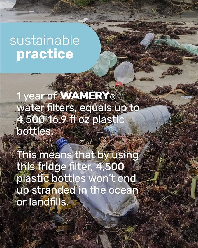 Wamery Alkaline Pitcher Water Filter Replacement - Single Filter, Improves pH & Taste, 42-Gallon Capacity, Coconut Activated Carbon with Mineral Layer, Leak-Free Fit, Easy Install, BPA-Free