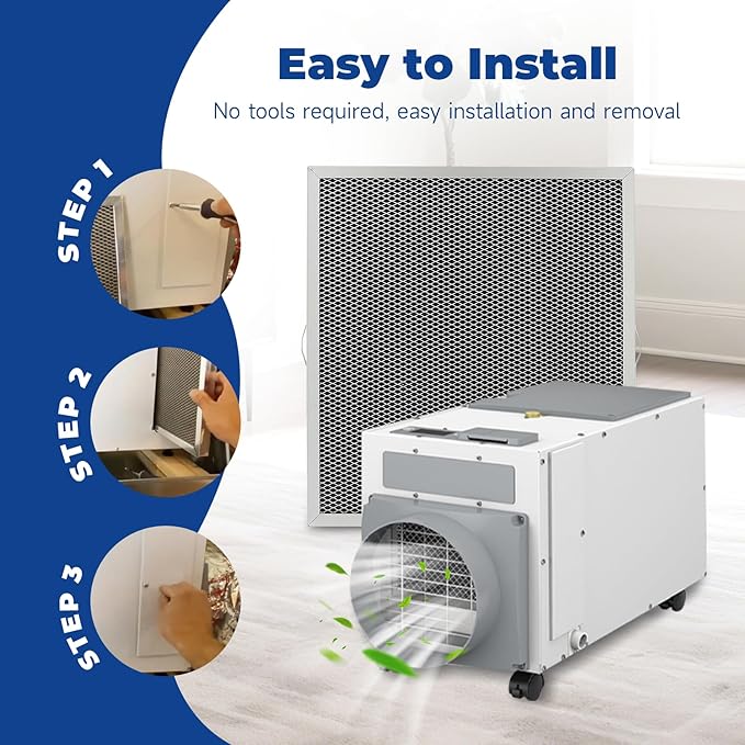2-Packs 5881 Washable MERV 8 Dehumidifier Filter 12x14x1 Compatible with AprilAire Whole-House Models E100 E080 8192A and Dehumidifying Ventilator 8192A Replacement Filter