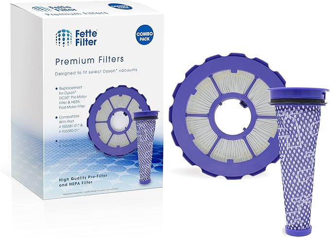 Fette Filter- HEPA Post-Motor Filter & Pre-Motor Filter Compatible with Dyson DC50. Compatible with Dyson Animal and Multi Floor. Compare to Part # 965081-01 & 965080-02 - Combo Pack