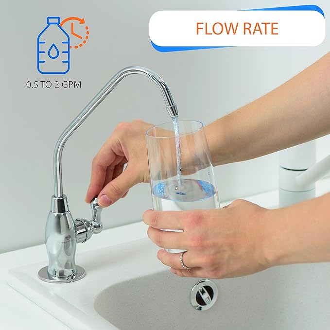 Aquaboon Drinking Water Faucet for Kitchen Sink Chrome RO Faucet Stainless Steel Non Air Gap Sink Water Dispenser