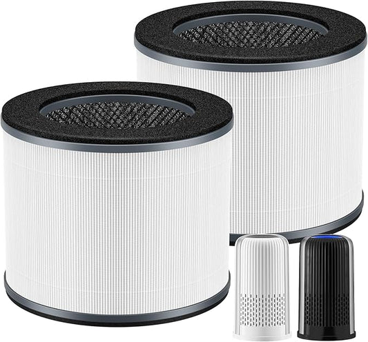 AP-T10FL Replacement Filter for HoMedics AP-T10-BK and AP-T10-WT Air Purifier, 360-Degree Efficient AP-T10 Filter, 2 Pack