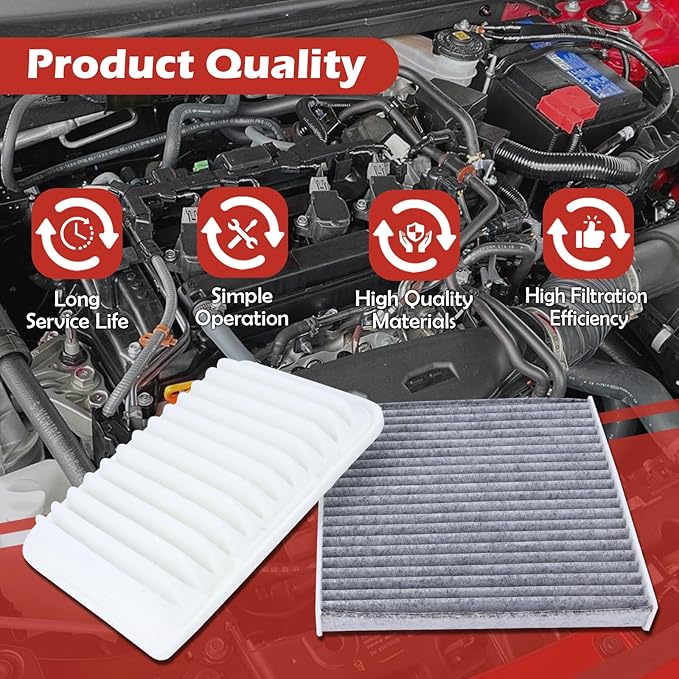 CA10190 Engine Air Filter and CF10285 Cabin Air Filter kit Compatible with 2009-2019 Toyota Corolla 2009-2014 Matrix 2006-2018 Yaris 2008-2014 Scion XD Replaces 17801-0D060 CP285