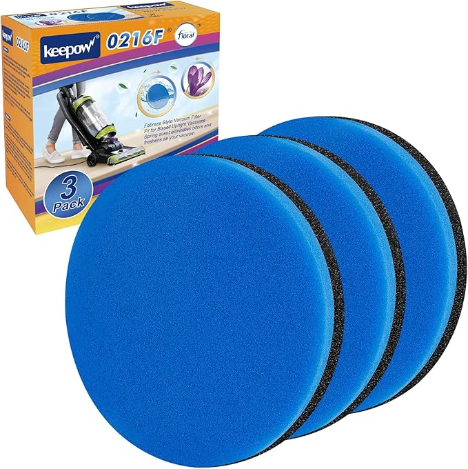 KEEPOW Febreze Vacuum Filter Compatible with Bissell Cleanview & PowerGlide Pet Vacuum, 3 Pack, Part #12141
