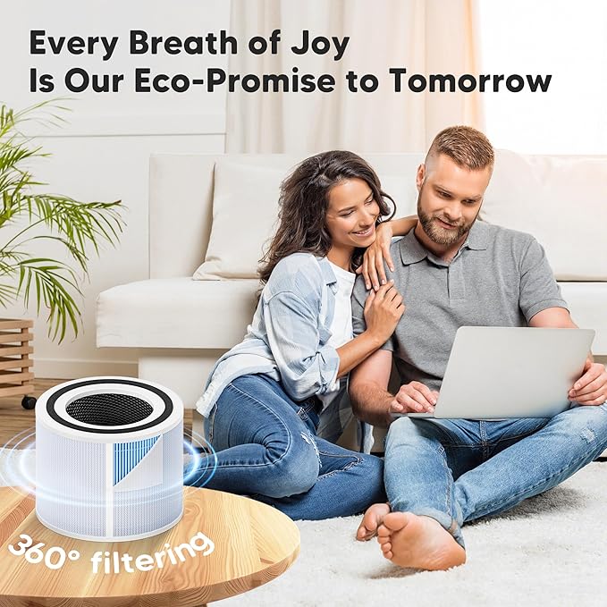 Core 300 Smoke Remover Replacement Filter for LEVOIT Core 300 Core 300S Core 300-P Core 300S-P Air Purifier, 4-in-1 High Efficiency Activated Carbon, Compared to Part # Core 300-RF-SR, 2 Pack, Blue