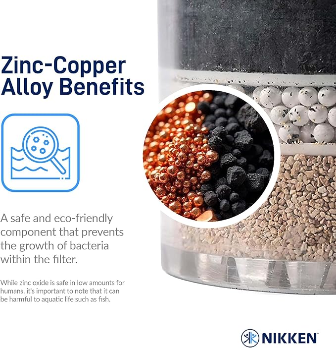 Nikken - PiMag Aqua Pour Filter Cartridge - Easy Replacement, With Copper Particles, Activated Carbon, pH Balance, Contaminant Reduction, Fresh Water