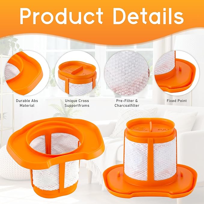 6 Pack HHVKF10 Replacement Filter Compatible with Black and Decker Dust buster Handheld Vacuum Fit for HHVK Models HHVK515J00FF HHVK515JP07 HHVK320J10 HHVK320JZ01 HHVK415B01 HHVK320J61 Vypart