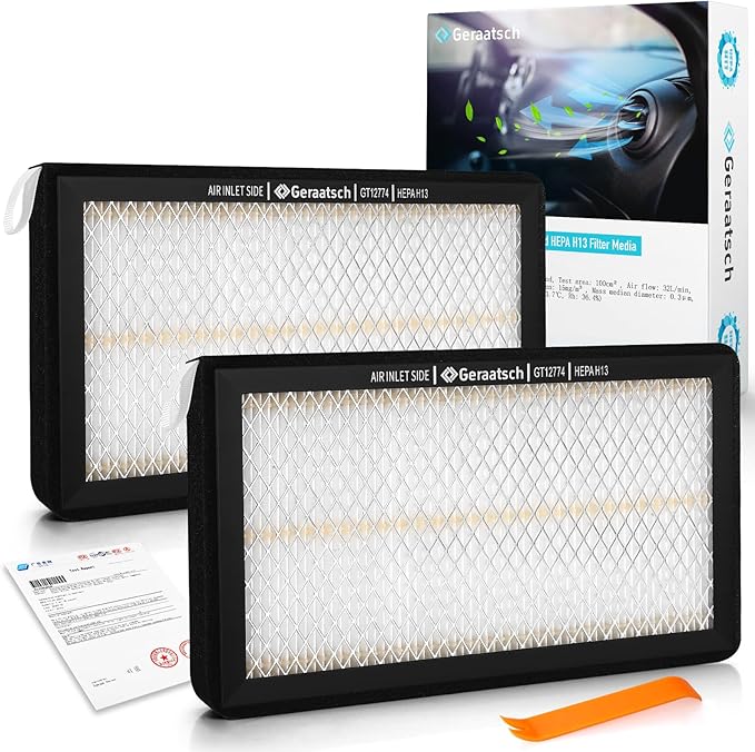 HEPA Cabin Air Filter with Activated Carbon Bean, Certified 99.95% Filtration, CF12774 for Tesla Model 3 (2017-2025) and Model Y (2020-2025)