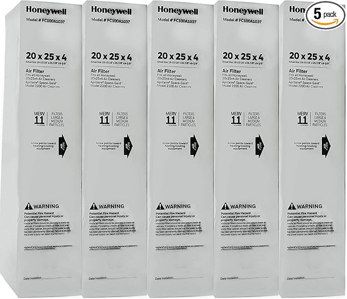 Honeywell FC100A1037-5 20" x 25" Merv 11 Filter Media (Pack of 5)