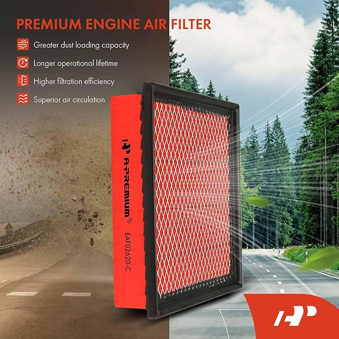 A-Premium High-performance, Pre-oiled Engine Air Filter Compatible with Ford & Lincoln - Expedition(2007-2024), F150(2009-2024), F250 F350 F450 Super Duty(2008-2016), Navigator(2007-2024), F650, F750