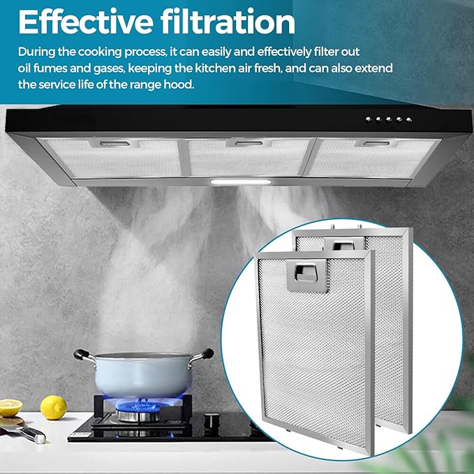 Range Hood Filter Replacement 10.25x9x0.35Inch (260x230x8.9mm) 5-Layer S97018029 Mesh Hood Vent, Range Hood Grease Filter, fits Broan B5 Series 2pack by oneket (stainless steel)