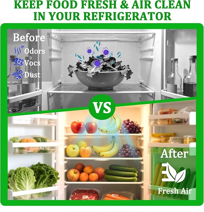 W10346771A Produce Preserver Filter and W10311524 Air Filter Replacement for Whirlpool KitchenAid Refrigerator, Keep Fresh & Eliminate Odors (4)