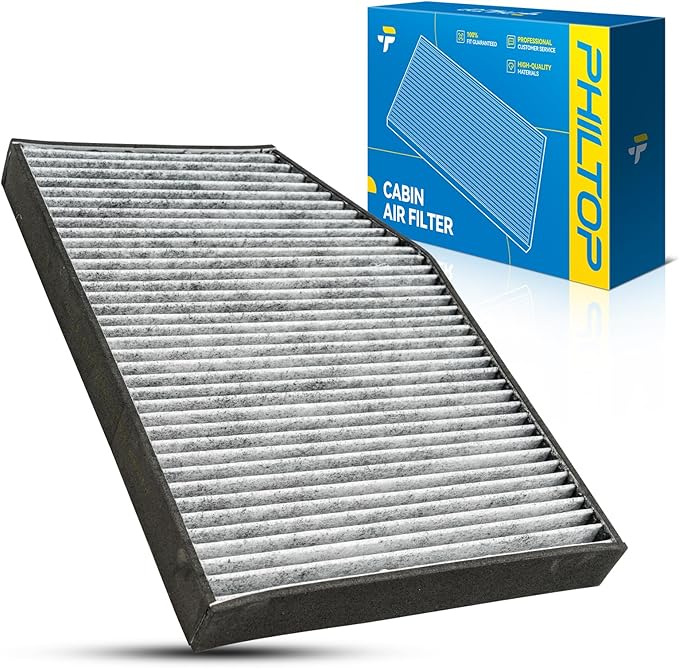 PHILTOP Cabin Air Filter w/Activated Carbon, Compatible with CF12553 BMW X3 2018-2024, 330i xDrive/X4 2019-2025, i4 2022-2025, 430i 2021-2026, Toyota GR Supra 2020-2025, Filter Up Dust Pollen Odor