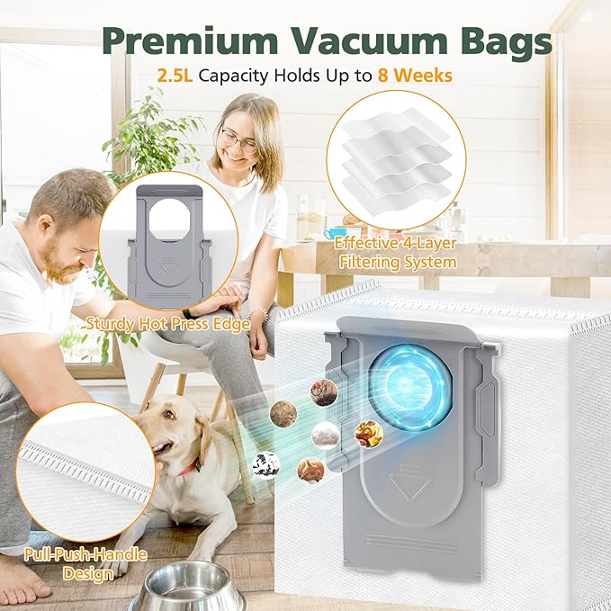 isinlive Accessories Kit Compatible with Roborock S8 Pro Ultra Robot Vacuum Cleaner, 1 Set Main Brush, 1 Rolling Brush, 4 HEPA Filters, 4 Side Brushes, 4 Mop Cloth Pads, 2 Dust Bags, 1 Cleaning Tool