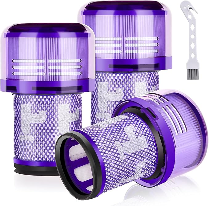 3 Pack Filter Replacements for Dyson V12 Detect Slim Animal Slim+ Cordless Vacuum and V12 Slim Absolute SV34, SV35 Vacuums Filter Replacement, Compare to Part 971517-01