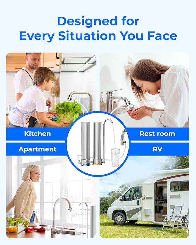 Waterdrop WD-CFF-06 Replacement Filter, Countertop Water Filter, 8000 Gallons Longer Filter Life, Reduces PFOA, PFOS, Chlorine, Sediment, 1 Pack