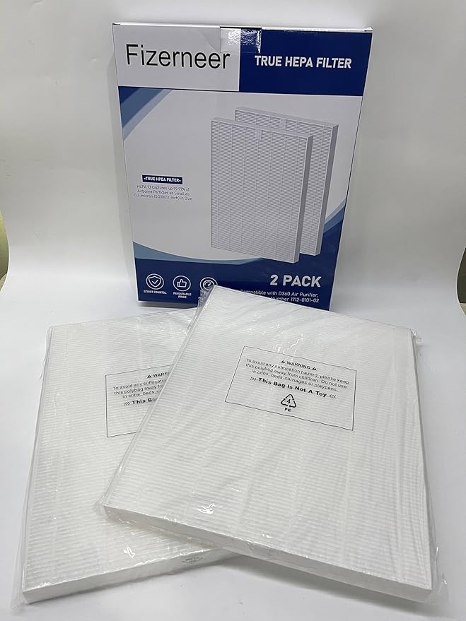 D360 Ture HEPA Replacement Filter Compatible with Winix D360 Air Cleaner Purifier, Item Number 1712-0101-02, 2 Ture HEPA Filter Only