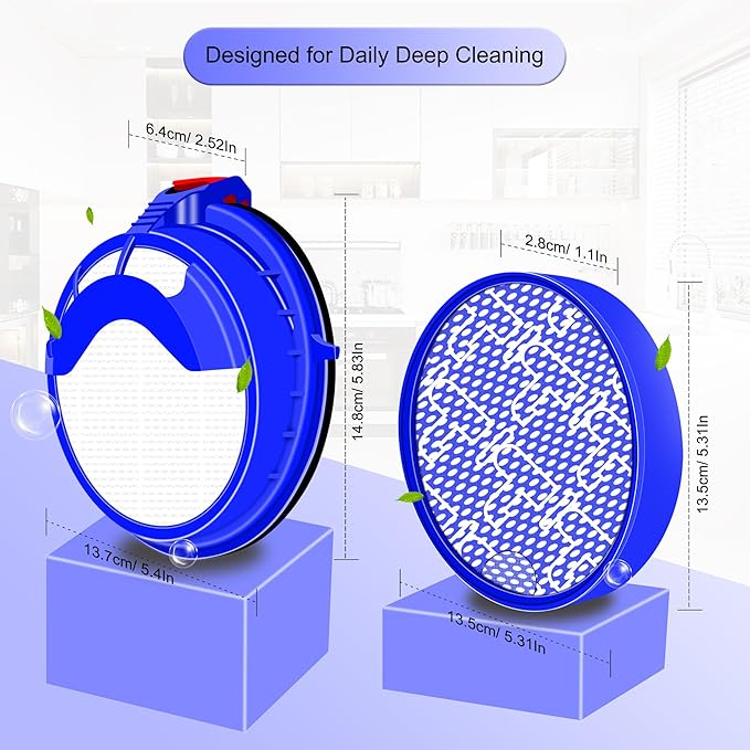 HEPA Filter Set for Dyson DC25 Animal & Ball Vacuum, Includes 1 Pre-Filter 919171-02 & 1 Post-Filter 916188-06, Washable & Reusable