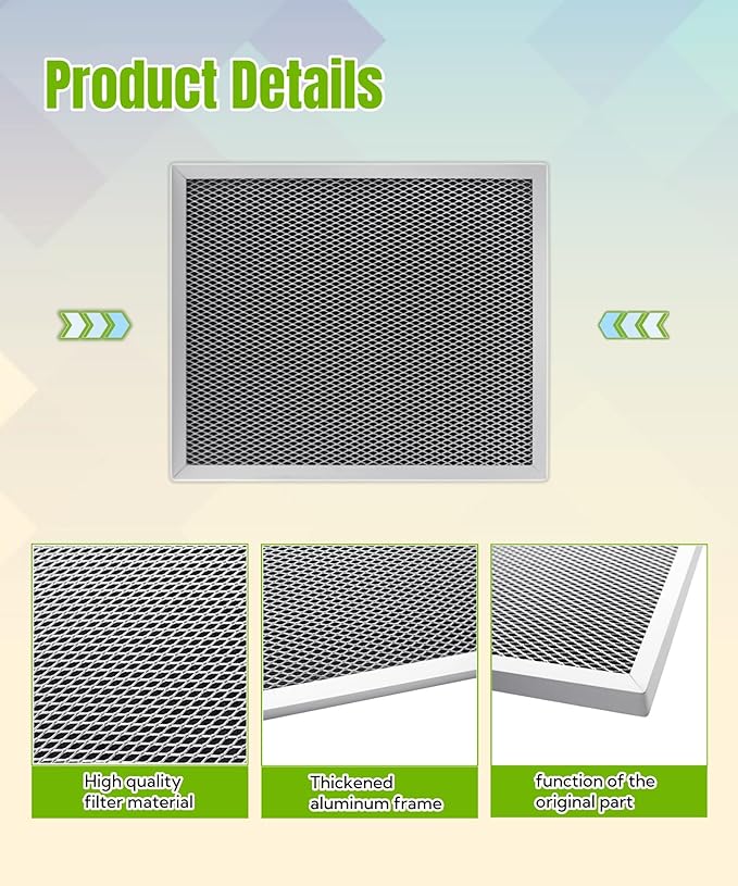 2 Packs 5443 Dehumidifier Filter 10″x12″x1″ Fits for Whole-House Dehumidifiers Models 1830 1850 1852 and Ventilation Models 8191 8192,Washable MERV 8 Filter Replacement